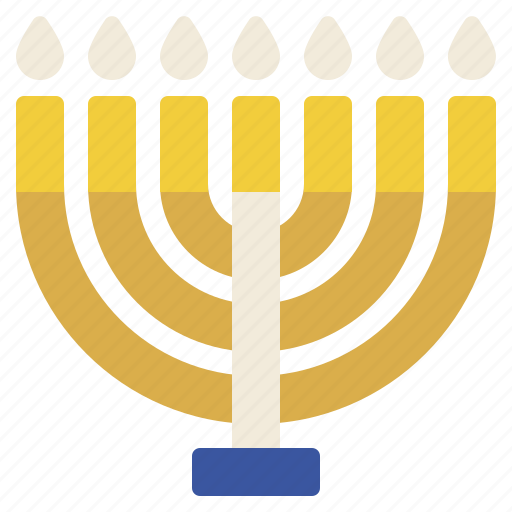 Hanukkiah, judaism, menorah, hanukkah, jewish, candelabrum, candle icon - Download on Iconfinder