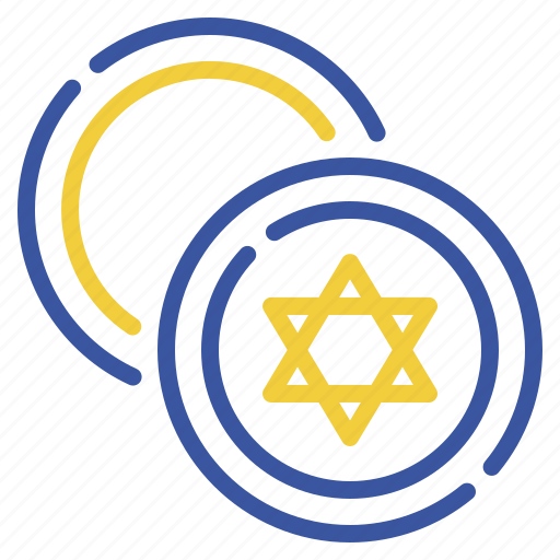 Gelt, emblems, hanukkah, israel, yahudi icon - Download on Iconfinder