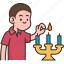 candles, lighting, boy, hanukah, holiday 