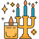 hanukkah, candlelight, candelabra, jewish, festival