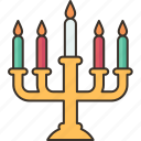 menorah, candelabra, hanukkah, candles, lamp