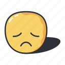 disappointed, emoji, emoticon, emotion, feeling, sad