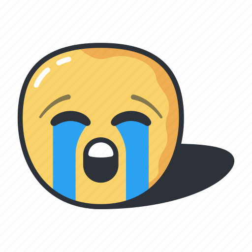 Crying, emoji, loudly, emoticon, emotion, face icon - Download on Iconfinder