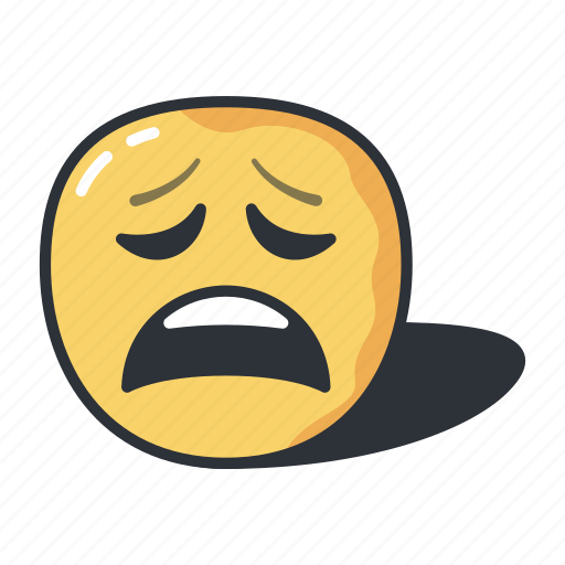 Emoji, tired, emoticon, emotion, feeling, sad icon - Download on Iconfinder