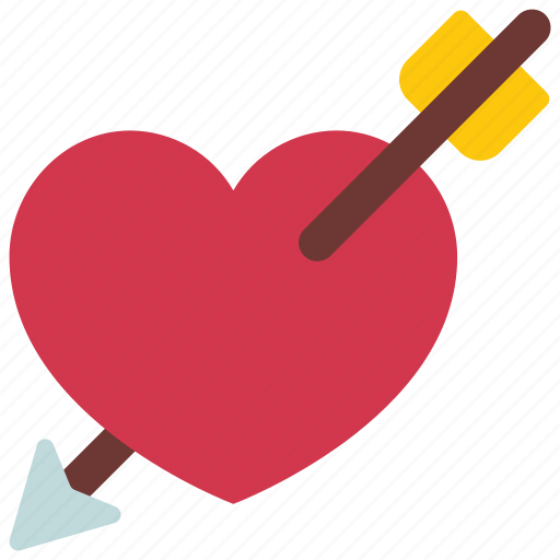 Arrow, through, heart, cupid, valentines icon - Download on Iconfinder