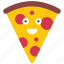 happy, emoji, pizza, slice, smile 