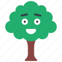 happy, tree, emoji, smiley, face