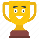 smiley, face, trophy, reward, award, winner