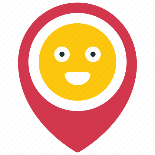 Smiley, location, pin, locate, travel icon - Download on Iconfinder