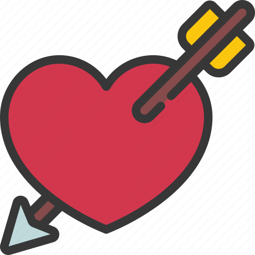 Arrow, through, heart, cupid, valentines icon - Download on Iconfinder