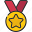 gold, star, medal, first, place, medallion 