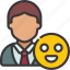 happy, business, user, person, smiley 