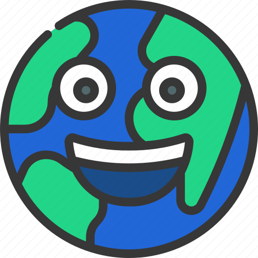 Happy, earth, emoji, smile, emojis icon - Download on Iconfinder