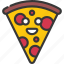 happy, emoji, pizza, slice, smile 
