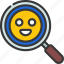 smiley, research, smile, search, loupe 