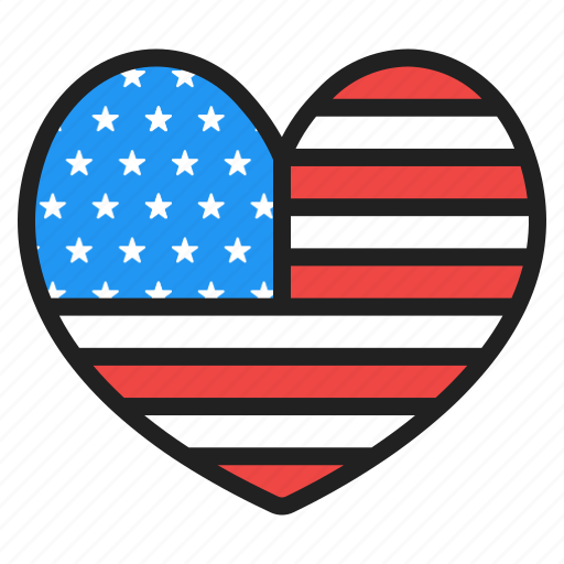 Usa, independence, holiday, america, love, heart, patriotism icon - Download on Iconfinder