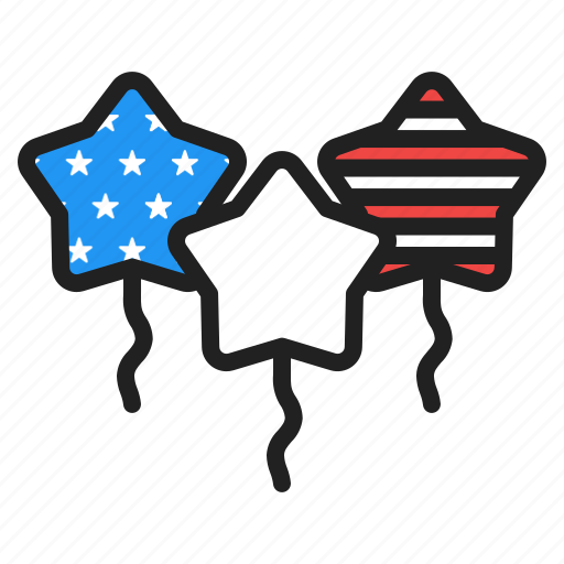 Usa, independence, holiday, balloons, stars, decoration, flag icon - Download on Iconfinder