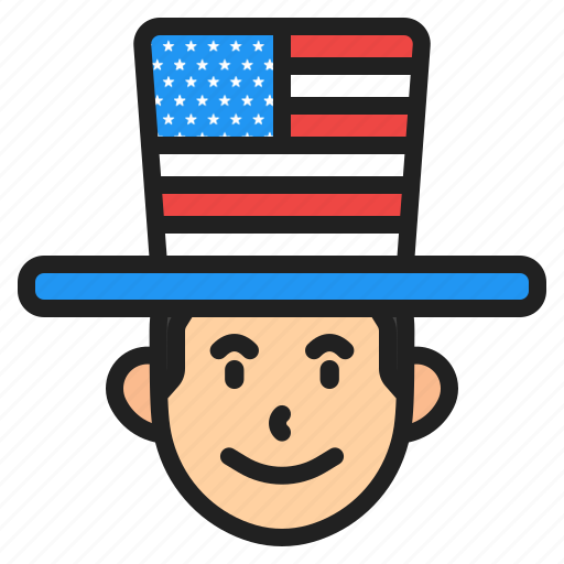 Usa, independence, holiday, costume, hat, accessories, male icon - Download on Iconfinder