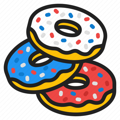 Usa, independence, holiday, celebrations, donuts, donut, flag icon - Download on Iconfinder