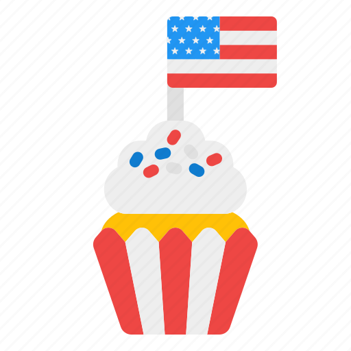 Usa, independence, holiday, celebrations, flag, cupcake, dessert icon - Download on Iconfinder