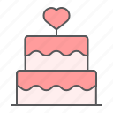 stacked, wedding, love, cake, heart, dessert, bakery 