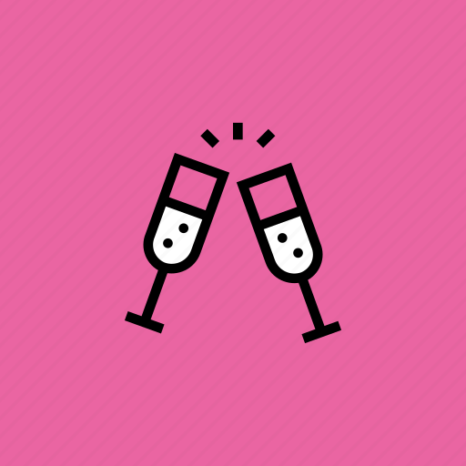 Champagne, cheers, drink, party, treat, hygge, new year icon - Download on Iconfinder