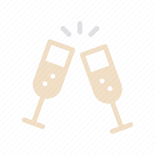 Champagne, cheers, drink, new year, party, treat, hygge icon - Download on Iconfinder