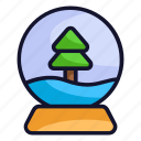 christmas, ornament, snow, tree, globe