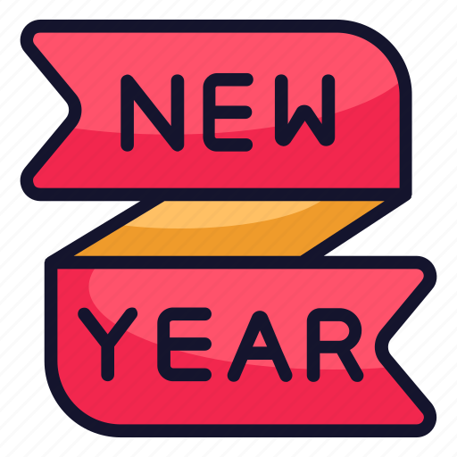 Ribbon, banner, new year, decoration, celebration icon - Download on Iconfinder