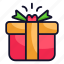 gift, box, new year, birthday, party 
