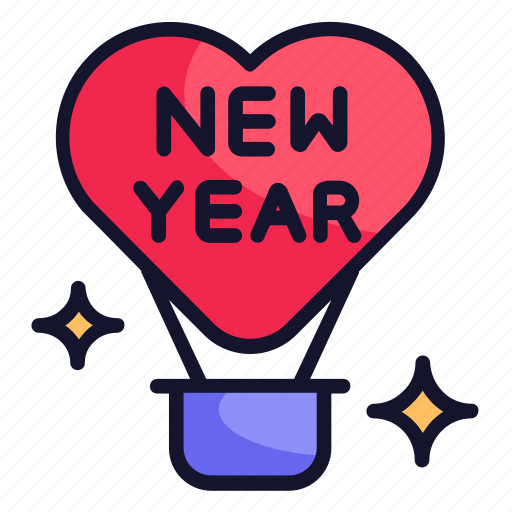 New year, heart ballon, ballon, celebration, heart icon - Download on Iconfinder