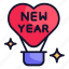 new year, heart ballon, ballon, celebration, heart 