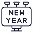 new year, sign board, celebration, decoration, advertising board