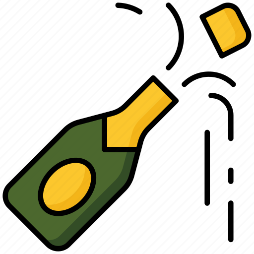 Happy new year, champagne, drink, bottle, alcohol icon - Download on Iconfinder