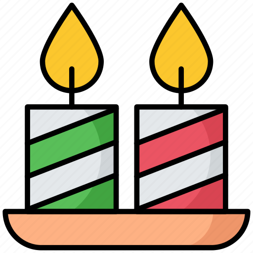Happy new year, candles, light, flame, decoration icon - Download on Iconfinder
