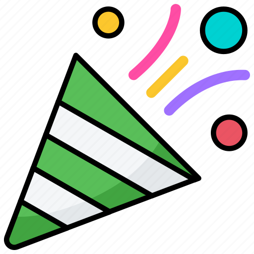 Happy new year, confetti, party, celebrate, festival icon - Download on Iconfinder