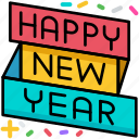 happy new year, banner, ribbon, party, decoration