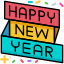 happy new year, banner, ribbon, party, decoration 