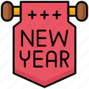 happy new year, banner, celebrate, party, decoration