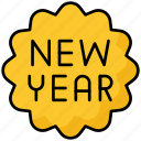 happy new year, sticker, celebrate, party, decoration