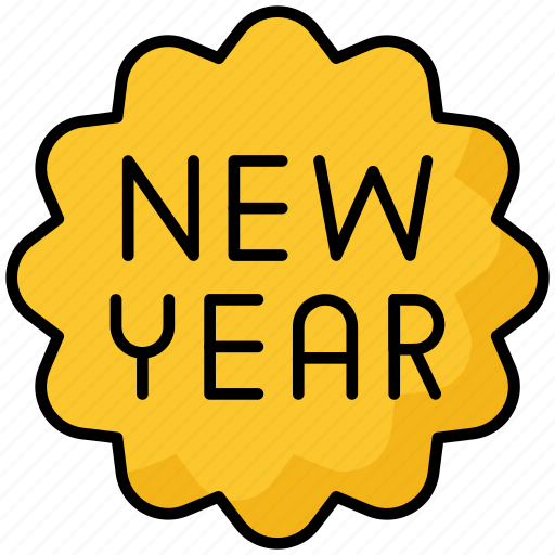 Happy new year, sticker, celebrate, party, decoration icon - Download on Iconfinder