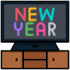 happy new year, live, tv, furniture, television 