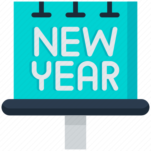 Happy new year, board, celebrate, banner, decoration icon - Download on Iconfinder