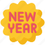 happy new year, sticker, celebrate, party, decoration 
