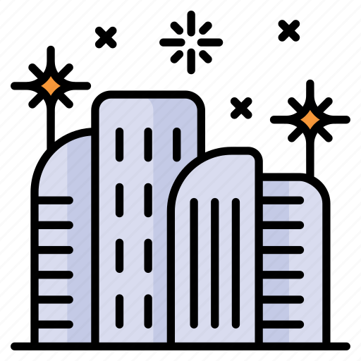Skyline, buildings, firework, new year, celebration, party, celebrate icon - Download on Iconfinder