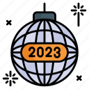 new year, 2023, disco ball, ornament, ball, decoration, equipment