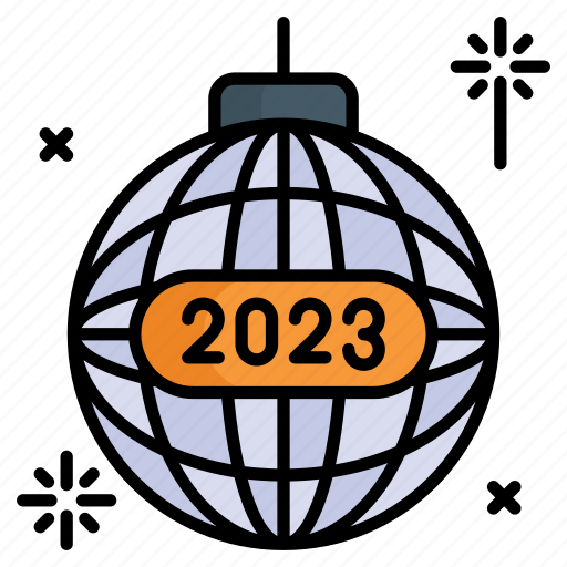 New year, 2023, disco ball, ornament, ball, decoration, equipment icon - Download on Iconfinder