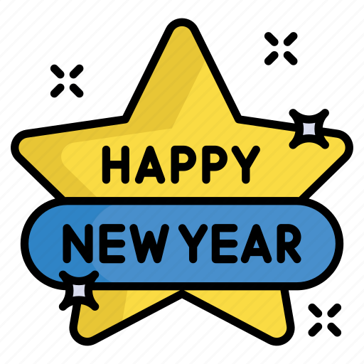Happy, new, year, 2023, celebration, star, celebrate icon - Download on Iconfinder