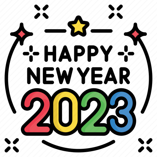 New year, party, celebration, 2023, happy, festival, digit icon - Download on Iconfinder