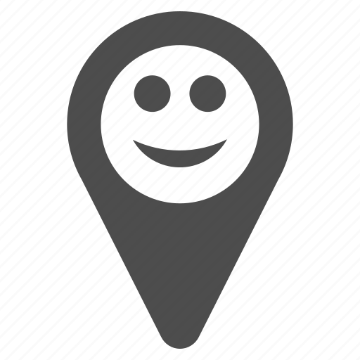 Emotion, happy, smile, smiley, gps, location, map marker icon - Download on Iconfinder